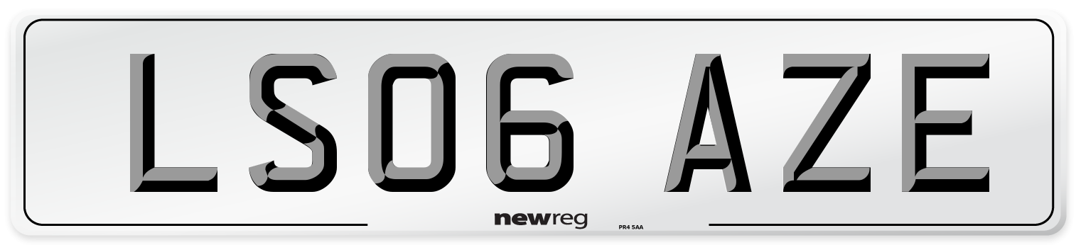 LS06 AZE Number Plate from New Reg